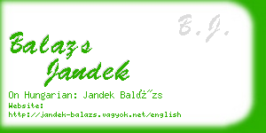 balazs jandek business card